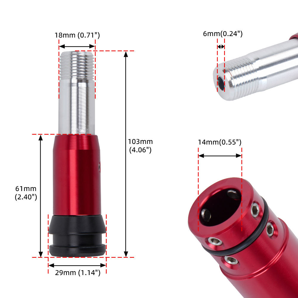 Knob Aluminum - Aluminum Alloy Gear Shift Knob Adapter