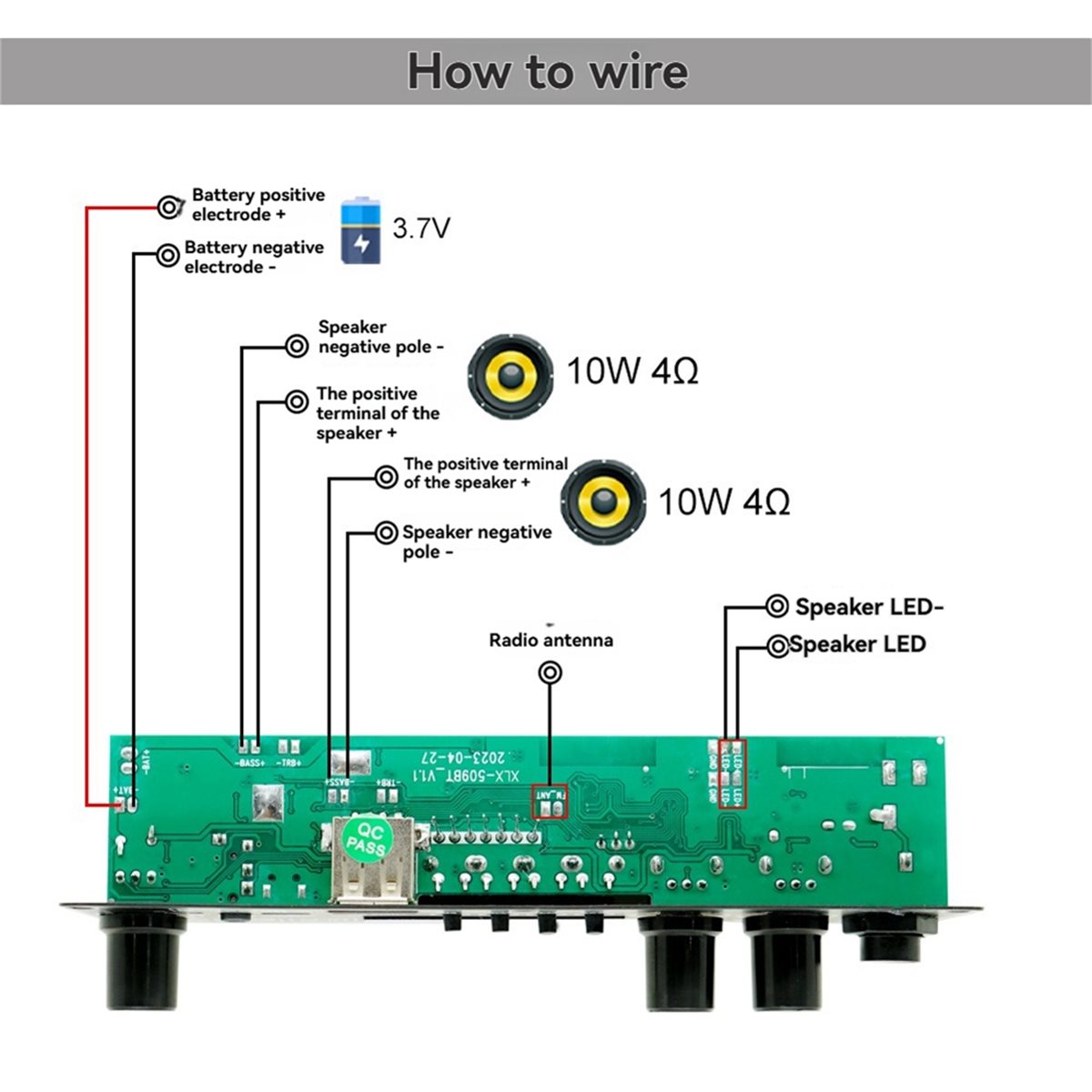 update. 2X10W 3.7V Amplifier B - đánh giá và giá Diy Speaker